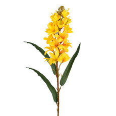 Imagem de HASTE PERMANENTE DECORATIVA ORQUÍDEA DO CAMPO AMARELA 83X12 CM - GRILLO 57658 - Grillo Ltda
