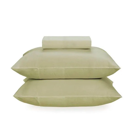 Imagem JOGO DE CAMA 3 PEÇAS MATIZA VERDE EM ALGODÃO 138X188X30 CM