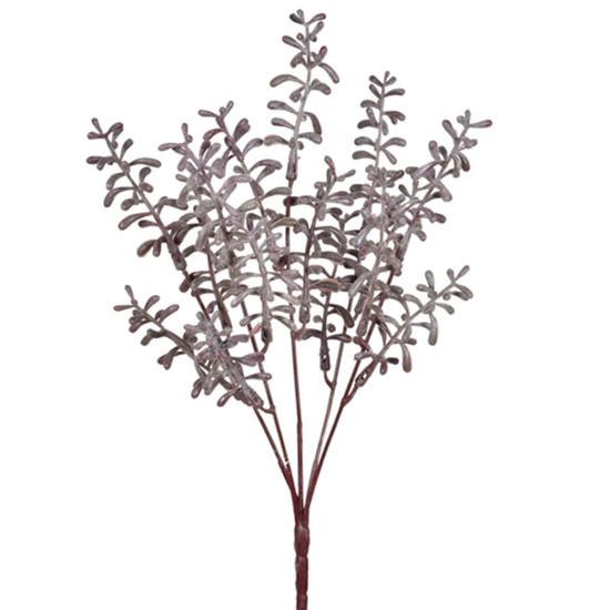 Imagem HASTE DECORATIVA PERMANENTE DE FOLHAGEM MARROM EM PLÁSTICO MOLDÁVEL 33X10 CM
