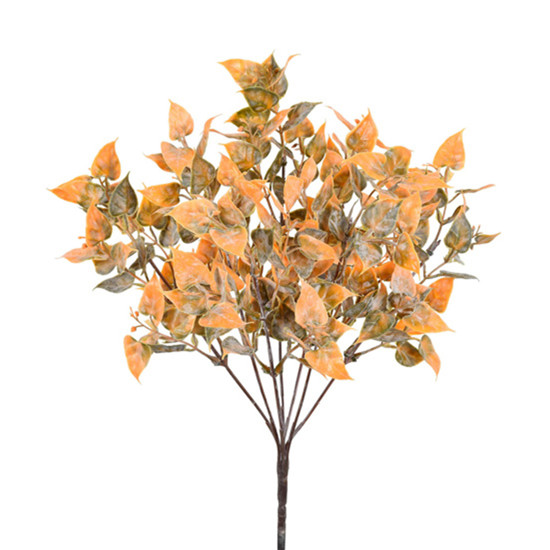 Imagem HASTE PERMANENTE DECORATIVA DE FOLHAGEM VERDE OUTONO EM PLÁSTICO MOLDÁVEL 33X13 CM