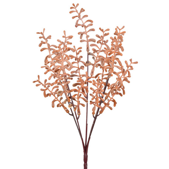 Imagem HASTE DECORATIVA PERMANENTE DE FOLHAGEM LARANJA EM PLÁSTICO MOLDÁVEL 33X10 CM