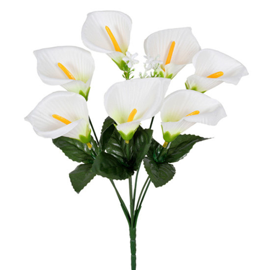 Imagem HASTE BUQUÊ PERMANENTE DECORATIVO DE LÍRIO CREME EM PLÁSTICO MOLDÁVEL 31X10 CM