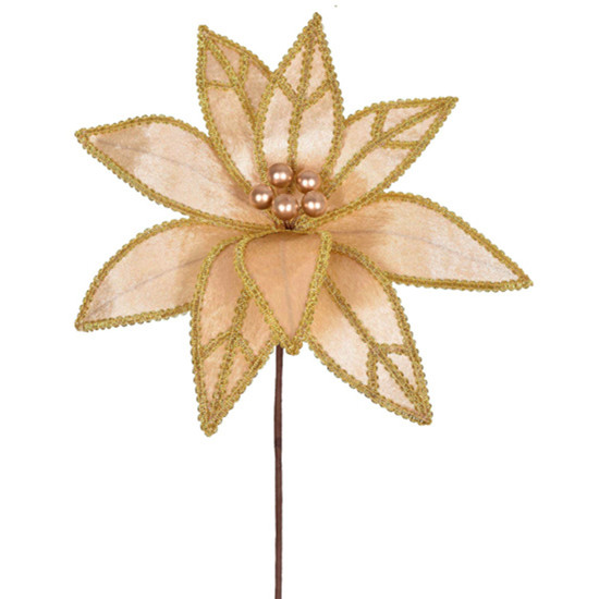 Imagem HASTE NATALINA DECORATIVA DOURADA MOLDÁVEL BICO DE PAPAGAIO 45X29 CM - GRILLO 57269