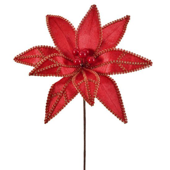 Imagem HASTE NATALINA DECORATIVA VERMELHA MOLDÁVEL BICO DE PAPAGAIO 45X29 CM - GRILLO 57269