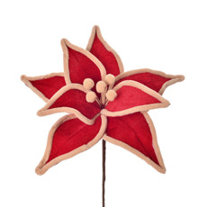 Imagem de HASTE DECORATIVA MOLDÁVEL BICO DE PAPAGAIO VERMELHA COM BORDA BEGE 34X28 CM - Grillo Ltda