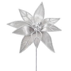 Imagem de HASTE NATALINA DECORATIVA PRATA MOLDÁVEL BICO DE PAPAGAIO 45X29 CM - GRILLO 57269 - Grillo Ltda