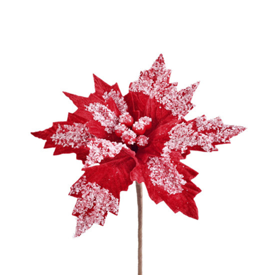 Imagem HASTE DECORATIVA MOLDÁVEL BICO DE PAPAGAIO VERMELHA NEVADA 20X21 CM - GRILLO 57309