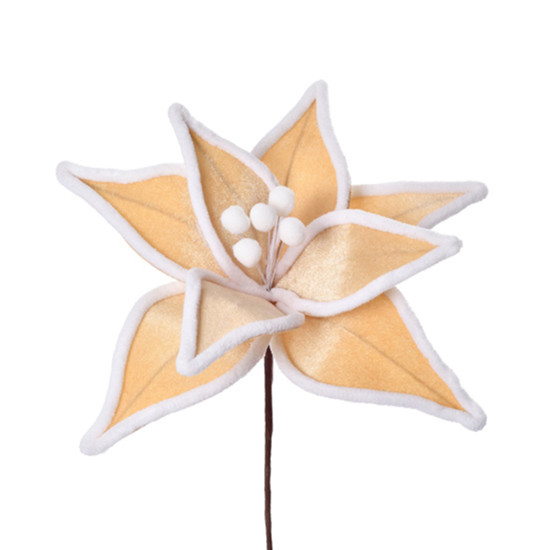 Imagem HASTE DECORATIVA MOLDÁVEL BICO DE PAPAGAIO AMARELA COM BORDA BRANCA 27X28 CM