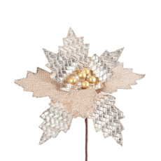 Imagem de HASTE DECORATIVA MOLDÁVEL BICO DE PAPAGAIO CHAMPAGNE E PRATEADA 20X24 CM - Grillo Ltda