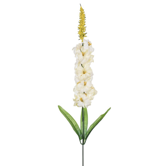 Imagem HASTE DECORATIVA DE DELFINIUM OUTONO CREME EM PLÁSTICO MOLDÁVEL 55X5CM - GRILLO