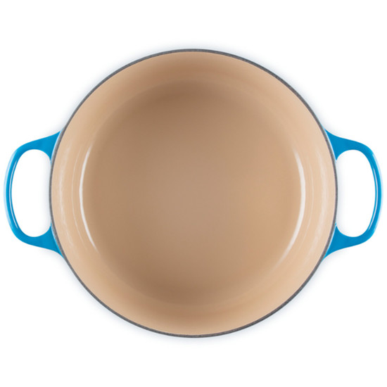 Imagem PANELA REDONDA AZURE BLUE EM FERRO FUNDIDO COM TAMPA 5,3L 17X35X27CM - LE CREUSET