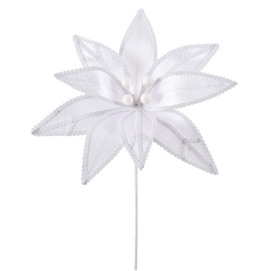 Imagem HASTE NATALINA DECORATIVA BRANCA MOLDÁVEL BICO DE PAPAGAIO 45X29 CM - GRILLO 57269