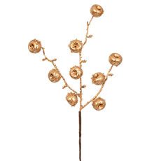 Imagem de HASTE DECORATIVA DE BERRIES DOURADAS COM GLITTER EM PLÁTICO E ISOPOR 33X5 CM - Grillo Ltda