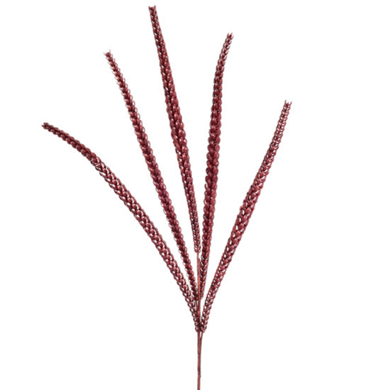 Imagem HASTE DECORATIVA COMPLEMENTO DE FOLHAGEM MOLDÁVEL EM PLÁSTICO VERMELHO 82X9 CM