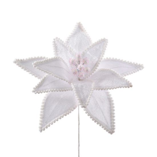 Imagem HASTE NATALINA DECORATIVA BRANCA MOLDÁVEL BICO DE PAPAGAIO 24X26X6 CM - GRILLO 56971