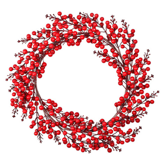 Imagem GUIRLANDA NATALINA DECORATIVA DE BERRIES VERMELHA EM ISOPOR 54X54X6 CM - GRILLO 56981