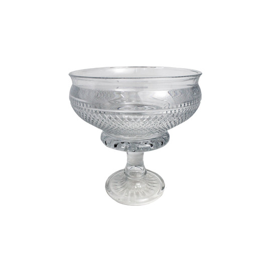 Imagem CENTRO DE MESA COM PÉ DECORATIVO EM VIDRO TRANSPARENTE 26X25 CM - GRILLO 59429