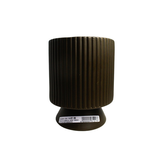 Imagem VASO DECORATIVO EM CERÂMICA COM PÉ VERDE OLIVA 17X14 CM - GRILLO 59209