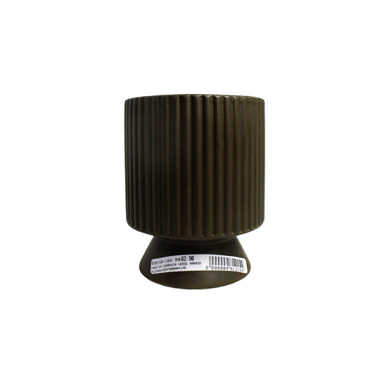 Imagem VASO DECORATIVO EM CERÂMICA COM PÉ VERDE OLIVA 15X12 CM - GRILLO 59210