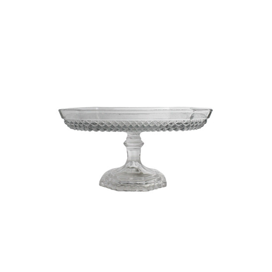 Imagem MINI PRATO PORTA DOCES EM VIDRO TRANSPARENTE COM PÉ 9X16 CM - GRILLO 59370