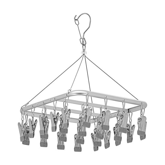 Imagem VARAL MULTIUSO EM ALUMÍNIO COM 26 PRENDEDORES 33X25 CM