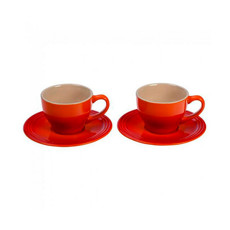 Imagem de CONJUNTO DE 2 XÍCARAS COM PIRES LARANJA EM CERÂMICA 70ML 3X12X12 CM - LE CREUSET - Le Creuset Do Brasil Ltda 