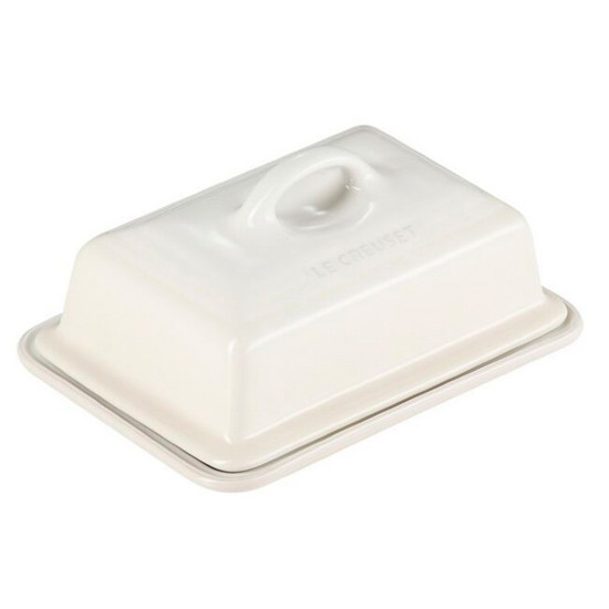 Imagem MANTEGUEIRA FLAME RETANGULAR EM CERÂMICA BRANCO MERINGUE 9X17X13 CM - LE CREUSET