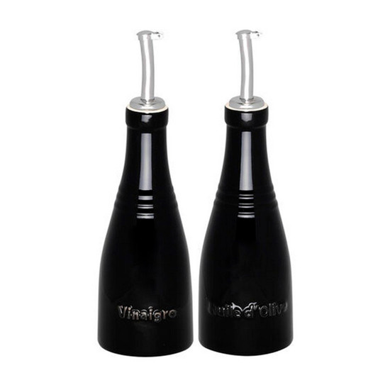 Imagem CONJUNTO AZEITE E VINAGRE EM CERÂMICA BLACK ONYX 240ML 17X7 CM - LE CREUSET
