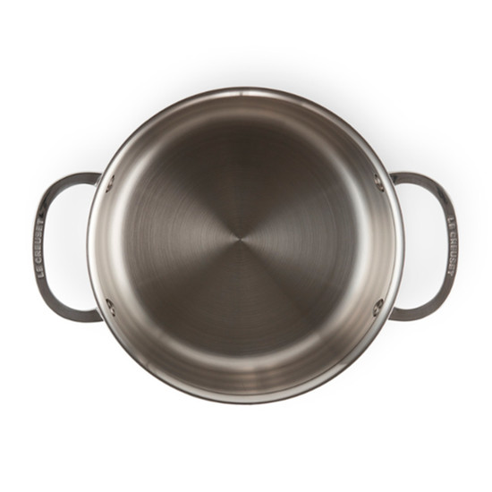 Imagem CAÇAROLA FUNDA COM TAMPA 3-PLY EM INOX 18X24X24 CM - LE CREUSET