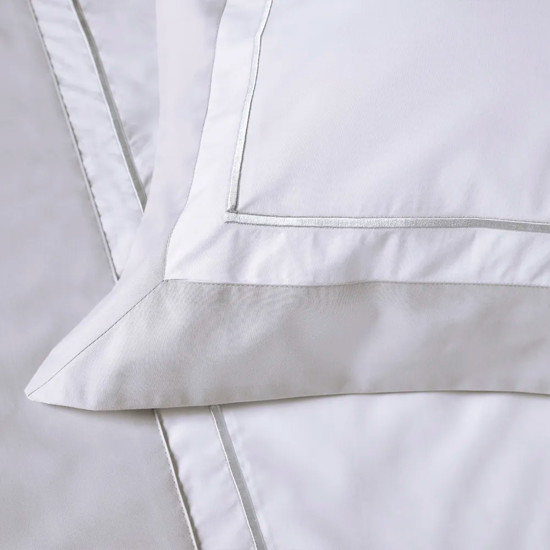 Imagem JOGO DE CAMA SOLTEIRO FIESOLE BRANCO GELO EM ALGODÃO 260X180 CM - TRUSSARDI