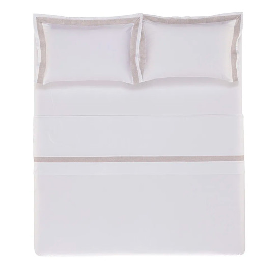 Imagem JOGO DE CAMA QUEEN EM ALGODÃO EGÍPCIO BRANCO LEGNO 280X240 CM - TRUSSARDI