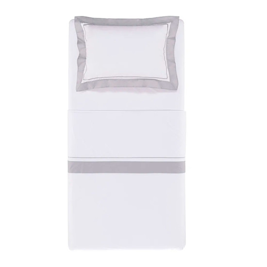 Imagem JOGO DE CAMA SOLTEIRO FIESOLE BRANCO GELO EM ALGODÃO 260X180 CM - TRUSSARDI