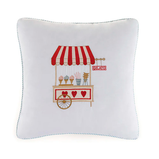 Imagem ALMOFADA DECORATIVA INFANTIL TUTTE BELLE BRANCA EM ALGODÃO 45X45 CM - TRUSSARDI