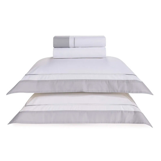 Imagem JOGO DE CAMA KING FIESOLE EM ALGODÃO BRANCO GELO 280X260 CM - TRUSSARDI