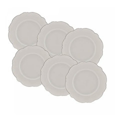 Imagem de CONJUNTO 6 PRATOS RASOS EM PORCELANA COM FIO PRATA MALDIVAS 28 CM - WOLFF - Rojemac Imp E Exp Ltda (Itajai)