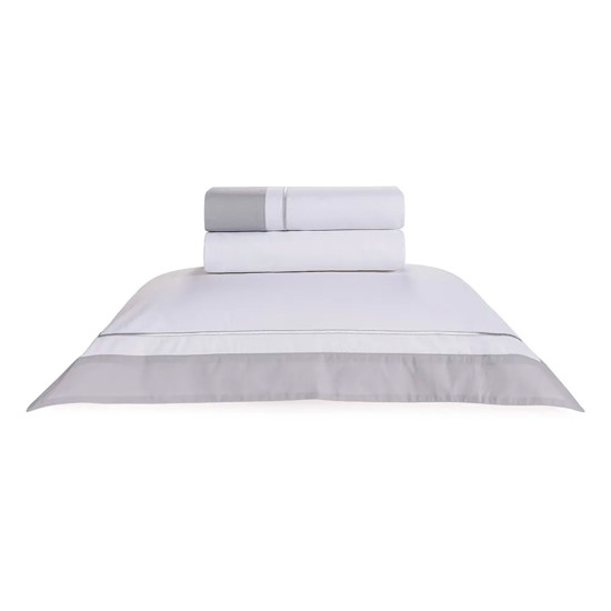 Imagem JOGO DE CAMA SOLTEIRO FIESOLE BRANCO GELO EM ALGODÃO 260X180 CM - TRUSSARDI