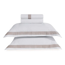 Imagem de JOGO DE CAMA QUEEN EM ALGODÃO EGÍPCIO BRANCO LEGNO 280X240 CM - TRUSSARDI - Karsten S.A 