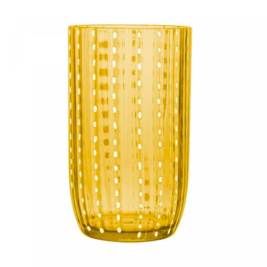 Imagem COPO ALTO EM ACRÍLICO ORQUÍDEA AMARELO AMBAR 450 ML 14X8 CM - WOLFF