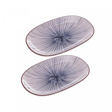Imagem de CONJUNTO 2 PRATOS RASOS OVAIS EM PORCELANA PARA SERVIR 24X15X5 CM - WOLFF - Rojemac Impotacao E Exportacao Ltda
