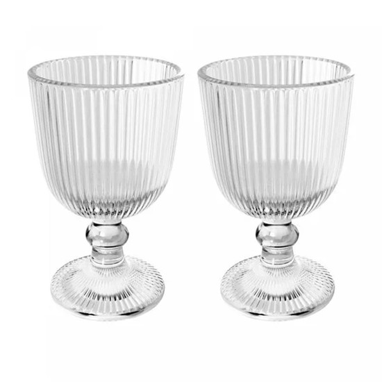 Imagem CONJUNTO DE 2 TAÇAS EM VIDRO LINES 380ML 9X7 CM - WOLFF