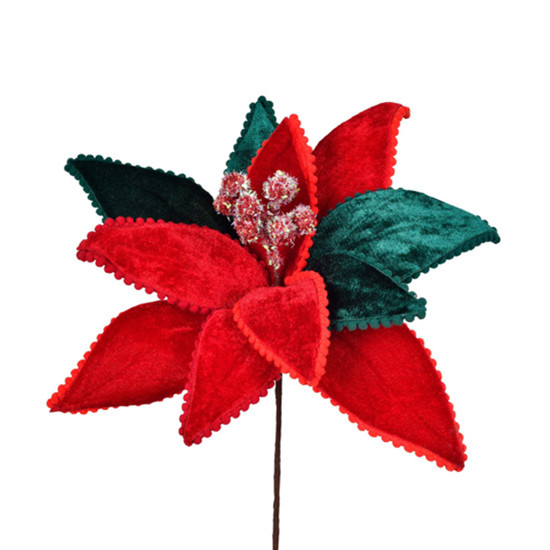 Imagem HASTE BICO DE PAPAGAIO COR VERMELHO E VERDE VELUDO 26X24CM CABO CURTO - GRILLO 56971