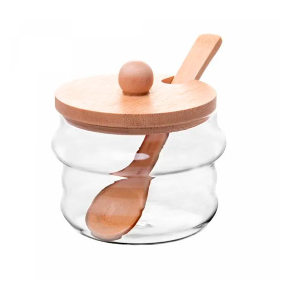 Imagem CONJUNTO 3 POTES DE VIDRO BOROSSILICATO COM TAMPA HERMÉTICA E RACK EM BAMBOO - WOLFF