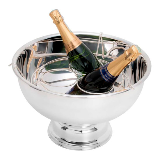 Imagem CHAMPANHEIRA EM AÇO INOX COM SUPORTE PARA TAÇAS MODENA 40X40X26 CM - WOLFF