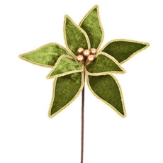 Imagem de HASTE NATALINA DECOR VERDE COM BORDA DOURADA MOLDÁVEL BICO DE PAPAGAIO 31X30 CM - Grillo Ltda