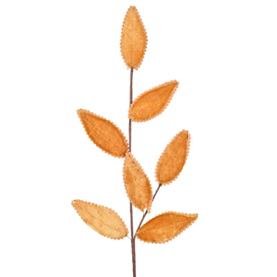 Imagem HASTE FOLHAS COR DOURADO VELUDO 12X81CM CABO LONGO GRILLO 56974