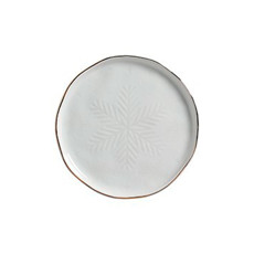 Imagem de CONJUNTO DE PRATO COR BRANCOM COM FILETE DOURADO SNOW FLAKE 6 PEÇAS DE 20,7X2,2CM - SCALLA - Scalla Ceramica Artistica Ltda-Epp