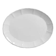 Imagem de TRAVESSA CRISTAL RASA GRANDE DE CERÂMICA COR BRANCO 47X37X3CM - SCALLA - Scalla Ceramica Artistica Ltda-Epp