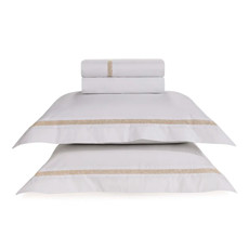 Imagem de JOGO DE CAMA FIGOLI QUEEN 200 FIOS EM ALGODÃO BRANCO LEGNO - TRUSSARDI - Karsten S.A 
