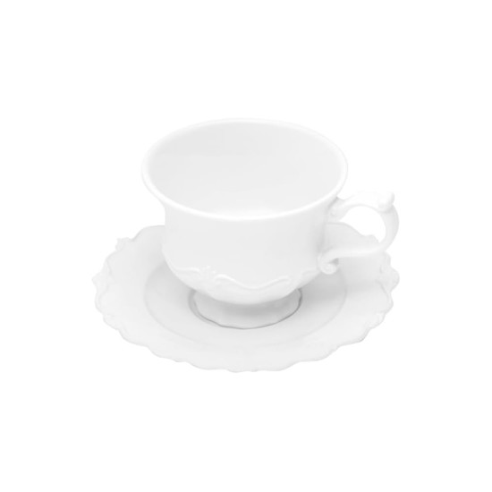 Imagem CONJUNTO 6 XÍCARAS FANCY DE CAFÉ COM PIRES EM PORCELANA BRANCA 90ML - WOLFF