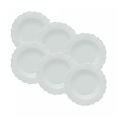 Imagem de CONJUNTO 6 PRATOS FUNDO FANCY EM PORCELANA BRANCO 21X3 CM - WOLFF - Rojemac Impotacao E Exportacao Ltda